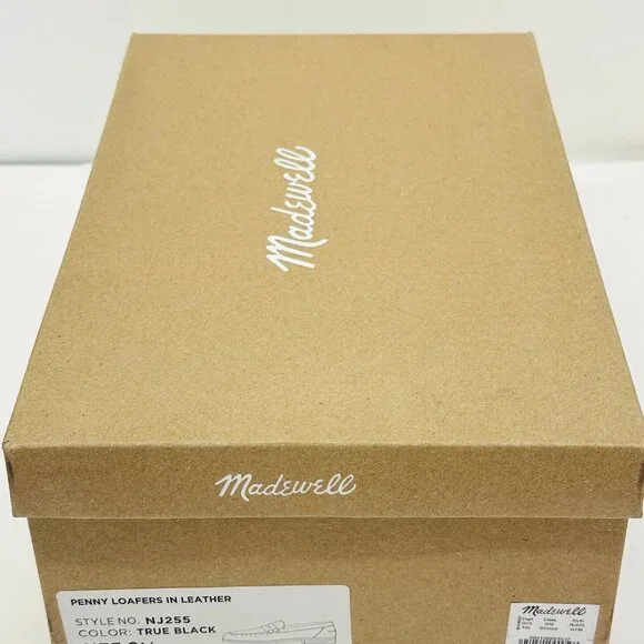 Madewell Penny Loafer In Leather True Black Size 7.5 New In Box - Picture 8 of 10